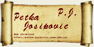 Petka Josipović vizit kartica